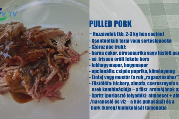 Ismét jelentkezik a VTV konyhája. Tépett disznó , barbecue technikával.